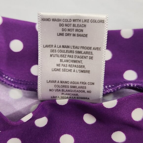 Ruffle Butts Swim Suit Girls 18-24 Months Purple Polka Dots Rash Guard 2 Piece - Picture 4 of 4